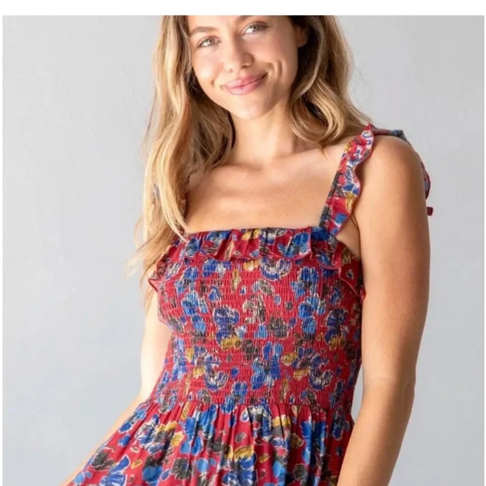 NATURAL LIFE Megan Black and Burgundy Floral Midi Dress, Size Small - Picture 9 of 10